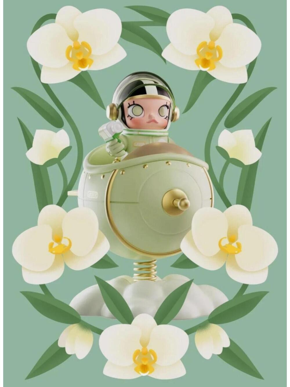 US SELLER Thailand Exclusive Mega Space Molly 100% Blooming Orchid Pop Mart